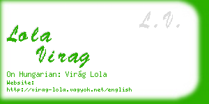 lola virag business card